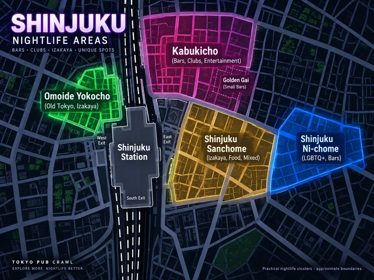 Shinjuku nightlife area map