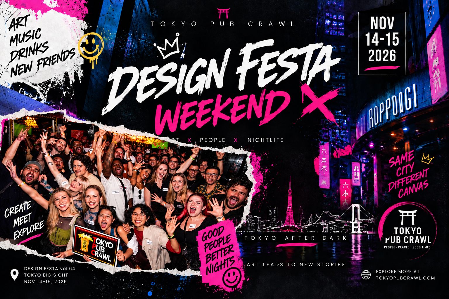 Tokyo Pub Crawl Design Festa Weekend