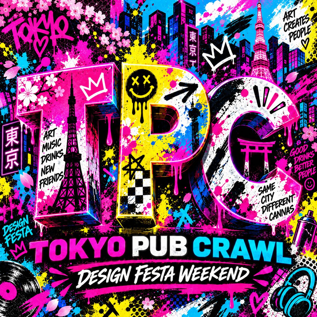 Tokyo Pub Crawl Design Festa Weekend artwork