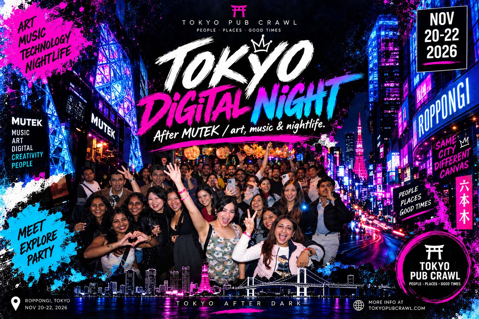 Tokyo Digital Night Tokyo Pub Crawl theme