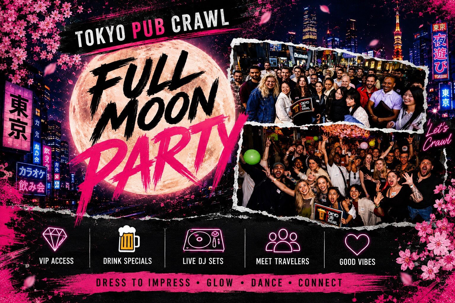 Tokyo Pub Crawl Full Moon Party