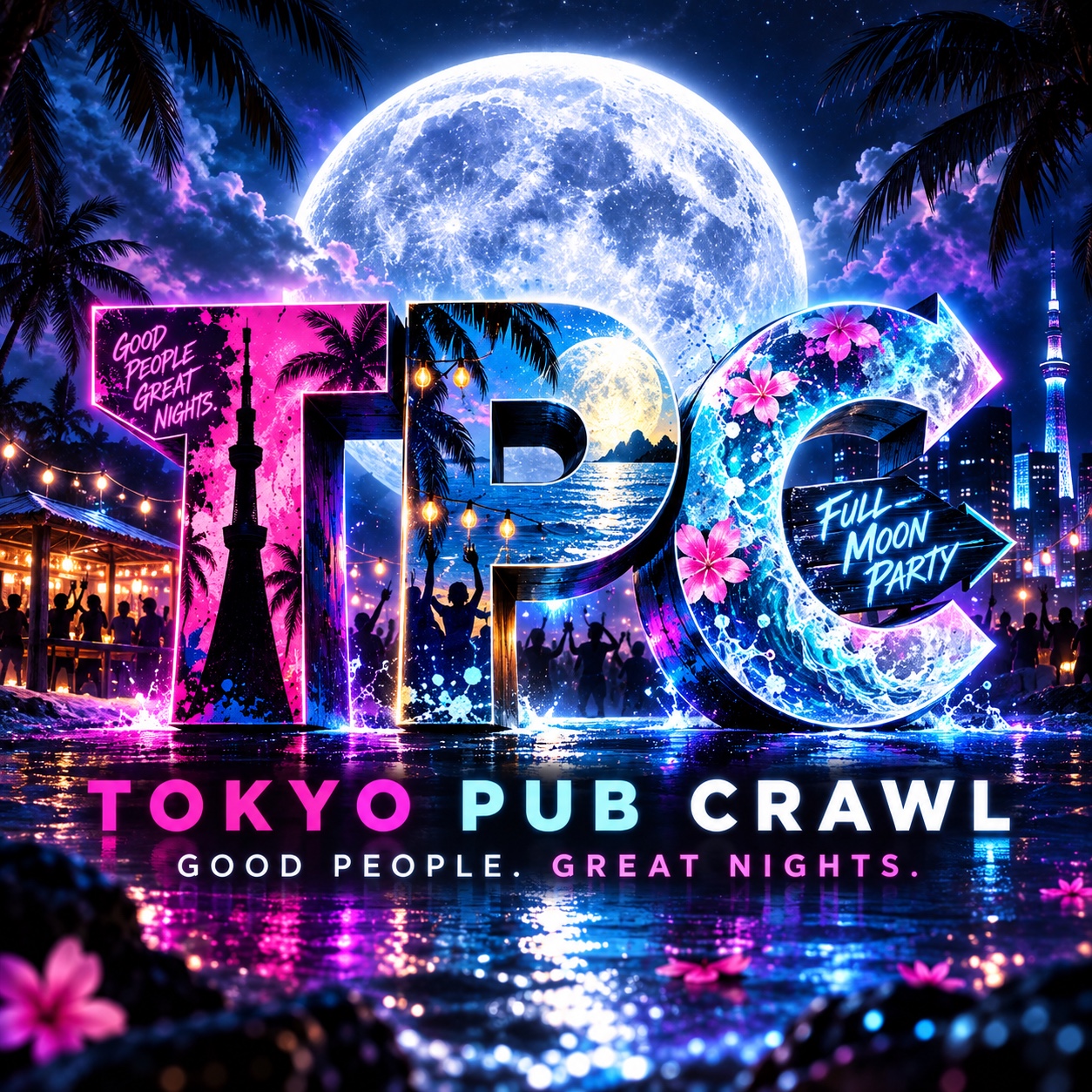 Tokyo Pub Crawl Full Moon Party artwork