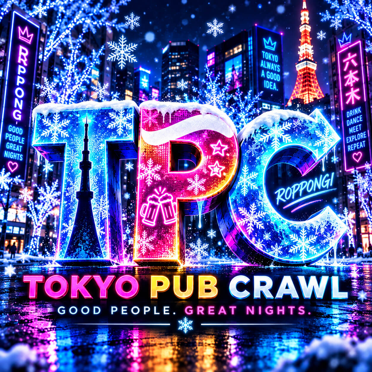 Tokyo Pub Crawl Roppongi Winter Lights artwork