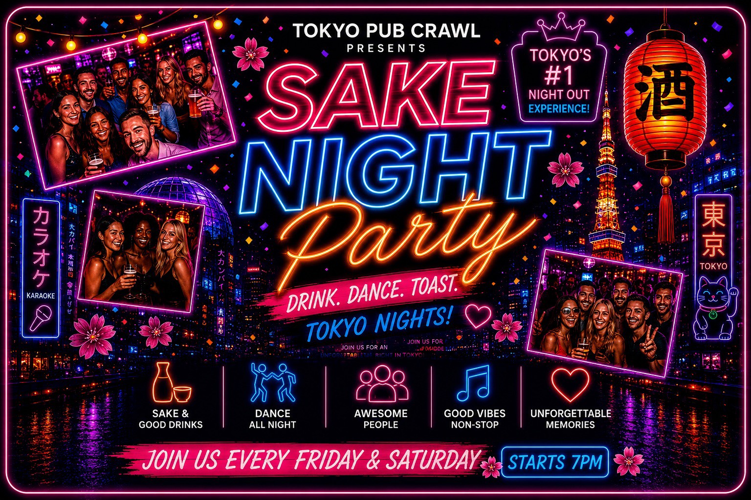 Tokyo Pub Crawl Sake Party