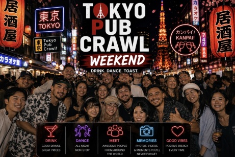 Tokyo Pub Crawl events for August 14 and August 15, 2026