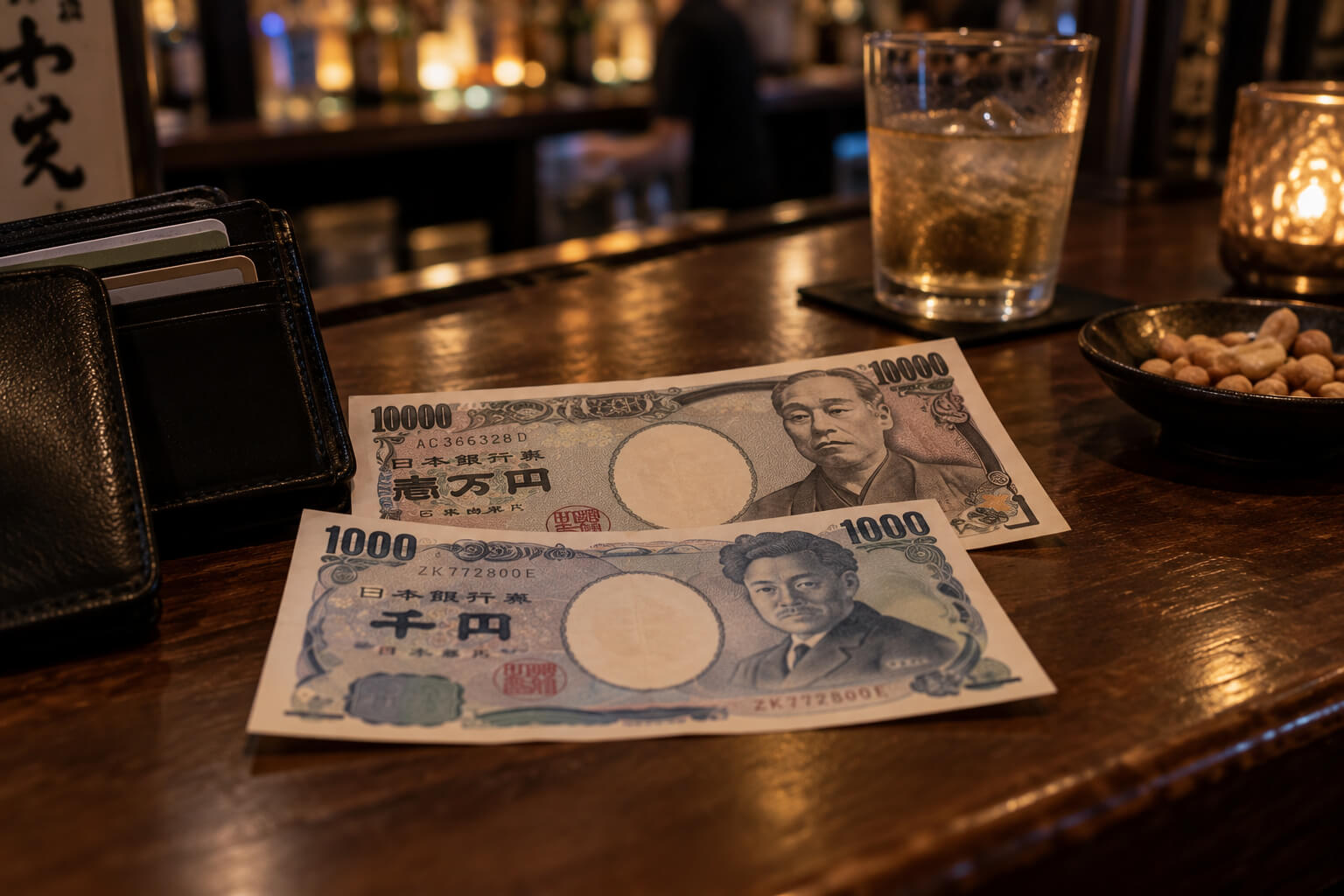 Paying in Tokyo nightlife